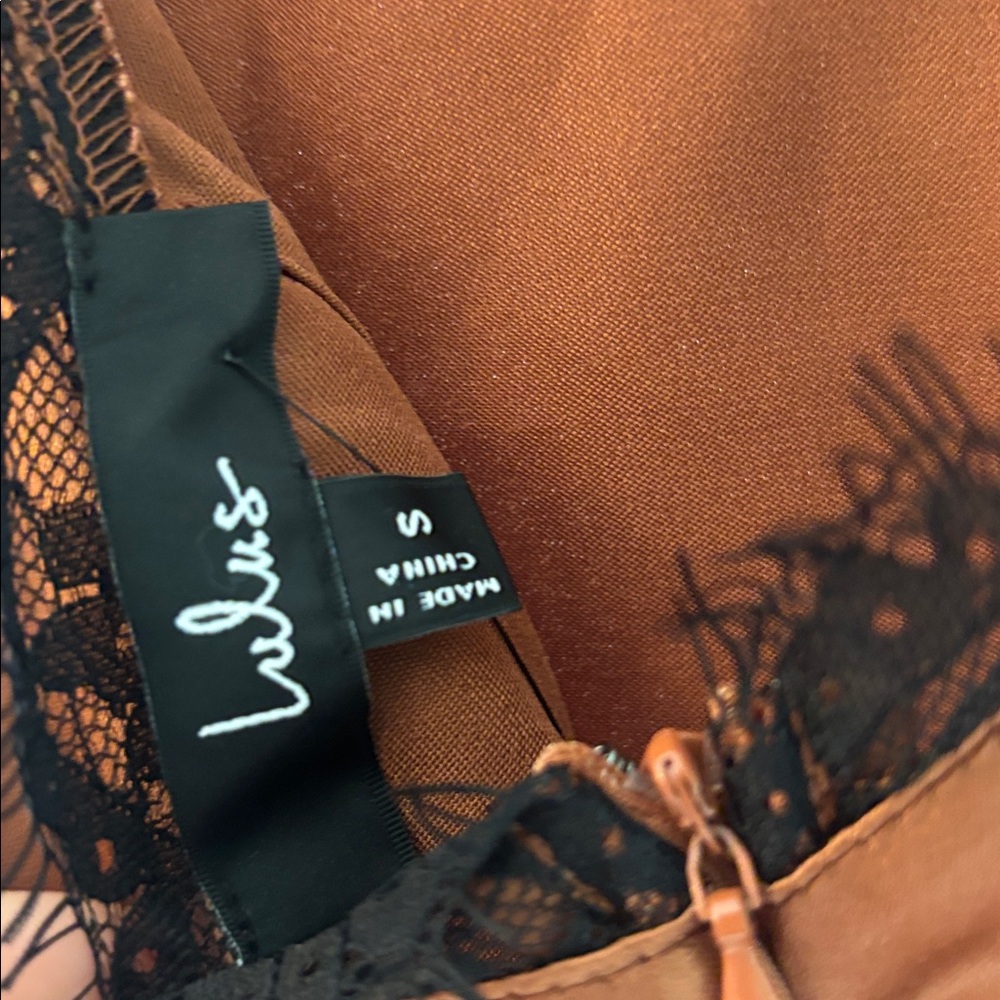 Lulu's Bronze Satin Maxi Dress - Picture 3 of 7
